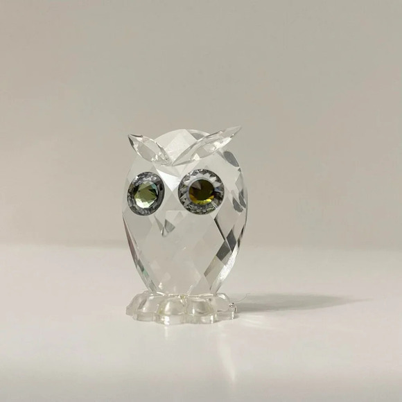 Crystal Glass Owl Figurine Miniature Figure 1.5 Inch - Picture 8 of 16